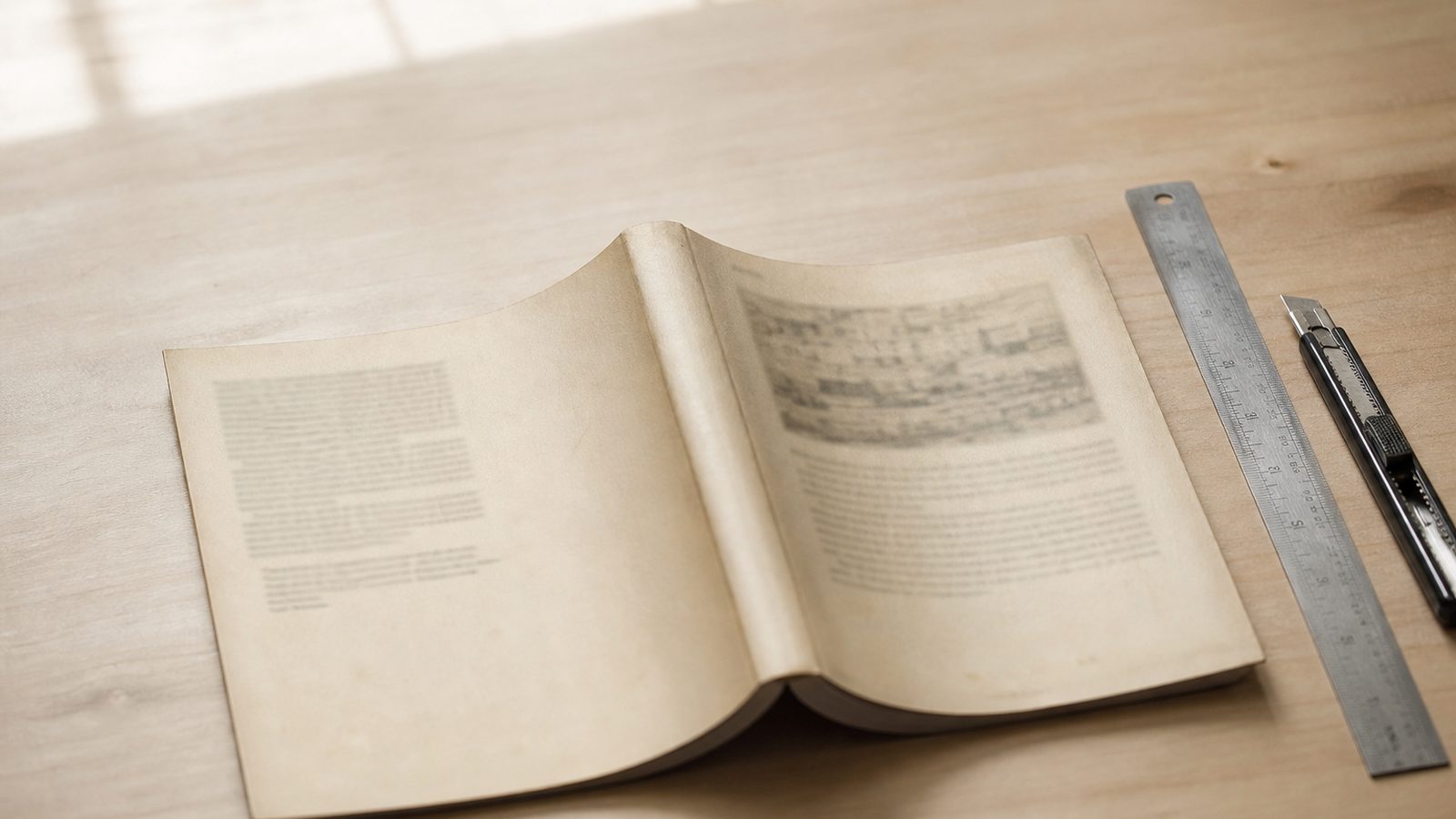 Capa de livro impressa e aberta sobre a mesa, mostrando frente, lombada e contracapa